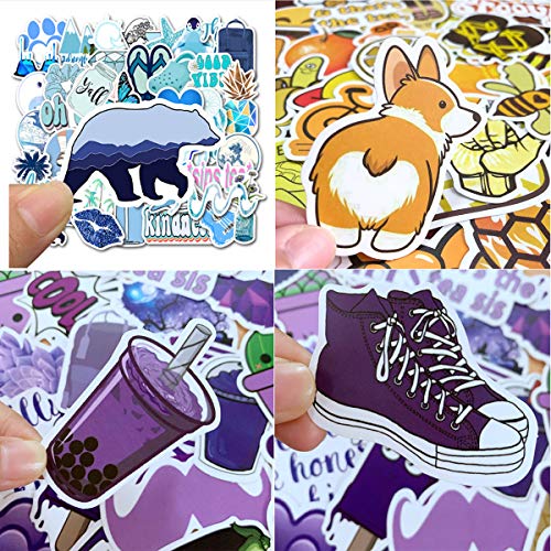 200 PCS Mixed Stickers Pack (50Pcs/Pack), Cute Small Fresh Funny Waterproof Vinyl Stickers Decals for Teens Girls Adults, Perfect for Hydro Flask, Laptop, Computer, Phone, Refrigerator, Electric Body