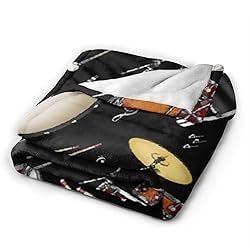 BONLOR Percussion Black Drum Throw Blanket Ultra