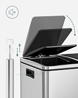 SONGMICS Dual Rubbish Bin 2-Compartment 24 L Each with Lids Pedals view 3