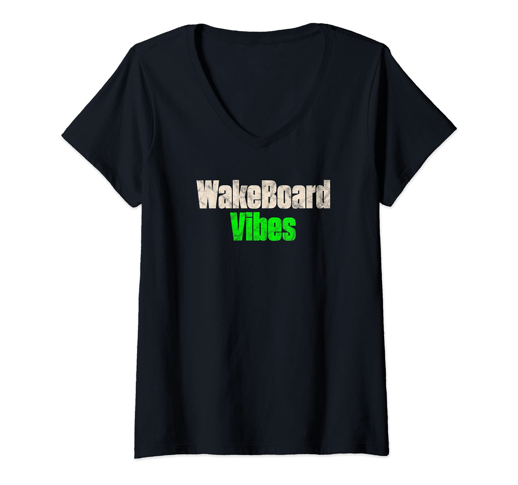Womens Wakeboard Water Sport - Wakeboard Vibes V-Neck T-Shirt