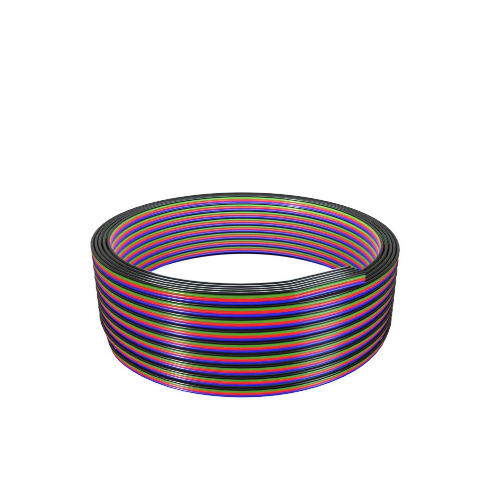 BTF-LIGHTING RGB Extension Cable 4 Pin 32.8ft/10m 20AWG LED Strip Light Ribbon Wire Connection 4 Core Cord Line for Color Changing Flexible 5050 3528 LED Tape