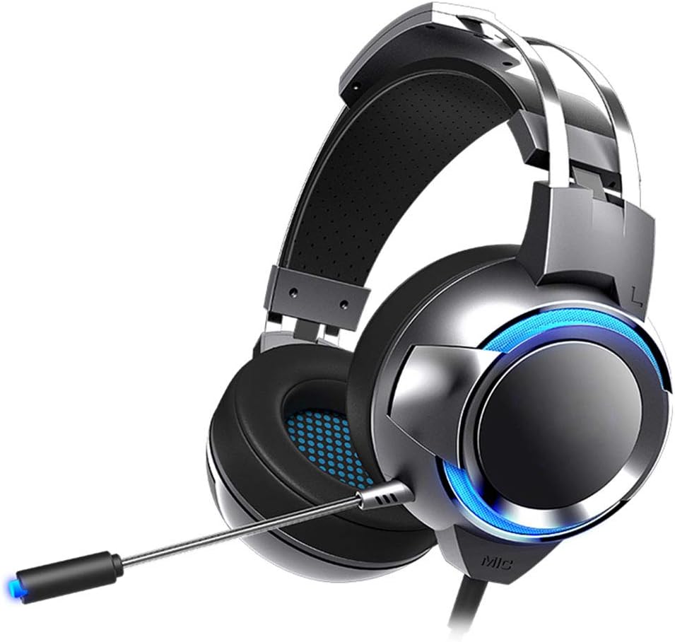 MYLJX Professional USB E-Sport Gaming Headset, 7.1 Stereo Surround Sound with Light Studio Earphone Deep Bass Wired Headset Headphones for PC Laptop Gamer
