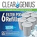 Clear Genius Filter Pod Refills (Pack-6) SR-6, Includes 6 Filter Pod Refills, Each Filter Pod Lasts For 2 Months
