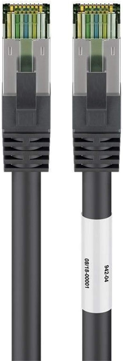 Goobay CAT 8.1 Patch Cable, S/FTP (PiMF) Cable, Black, 1 Metre