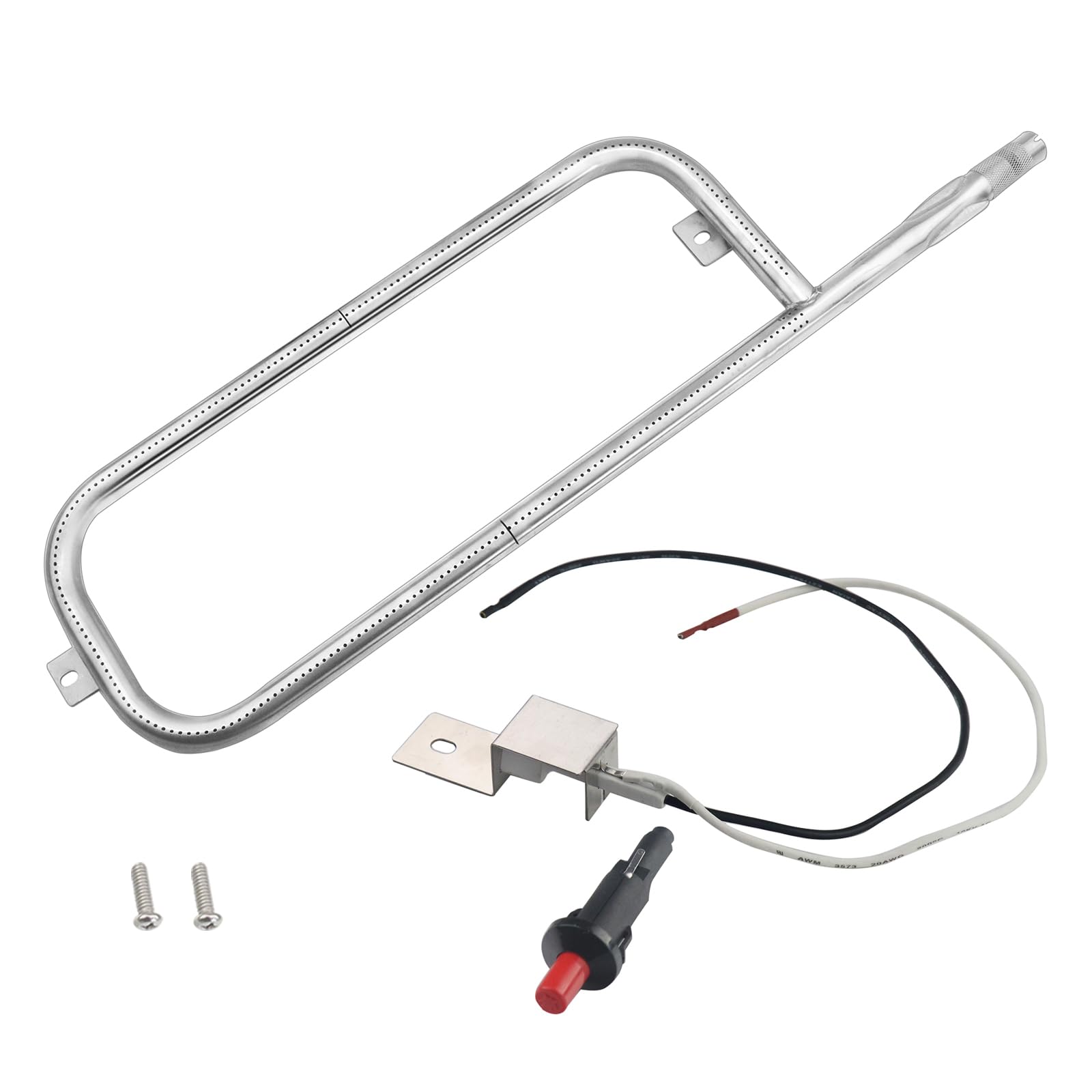 Photo 1 of Zemibi Grill Burner Tube Replacement and Grill Ignitor for Weber Traveler Portable Gas Grill Models, P Shape Burner Part Kit Replacement Part for Weber 9010001 9020001 9030001 9013001 19001