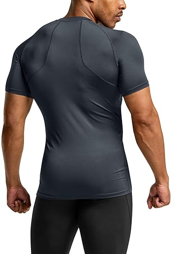 ATHLIO Men's Cool Dry Short Sleeve Compression Shirts, Sports