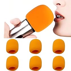 6 PCS Orange Thicken Ball-Type Sponge Foam Mic