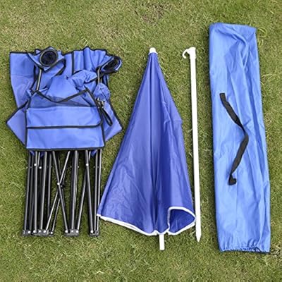 Folding Portable Picnic Double Chair W/Umbrella Table Cooler Beach Camping Chair