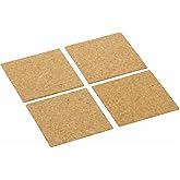 Board Dudes CXP78 6" x 6" Light Cork Tiles 4-Pack