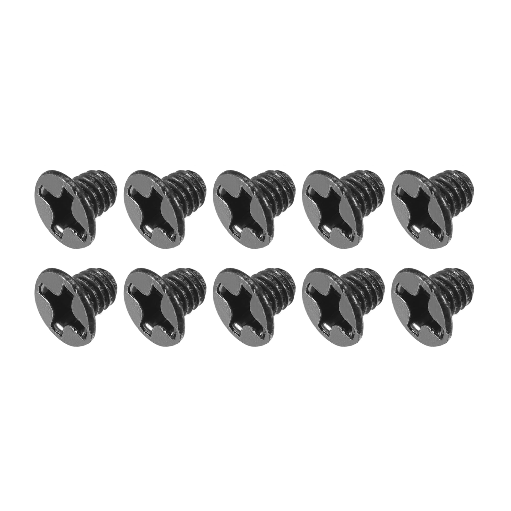 METALLIXITY Phillips Flat Head Screws (M3 x 4mm) 350Pcs, Carbon Steel Machine Screws - for Glasses Watch and Other Small Electronics, Black