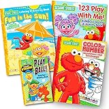 Sesame Street Coloring Book Super Set with Sesame Street Stickers (4 Jumbo Books Featuring Elmo, Cookie Monster, Big Bird and More)