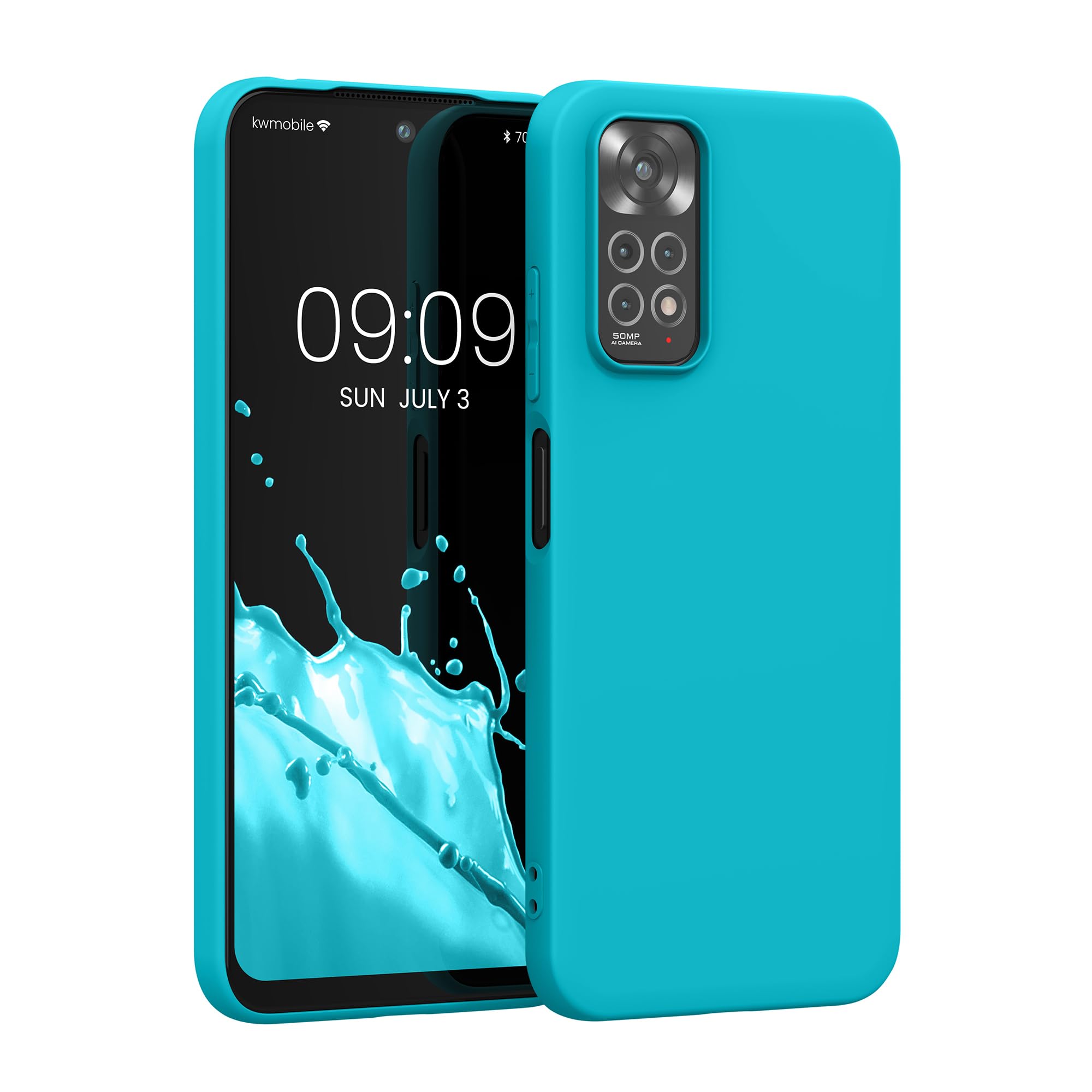 kwmobile Case for Xiaomi Redmi Note 11 / Note 11S Case - Soft Cover - Shockproof TPU Material - Wireless Charging - Cool Glacier — image 1