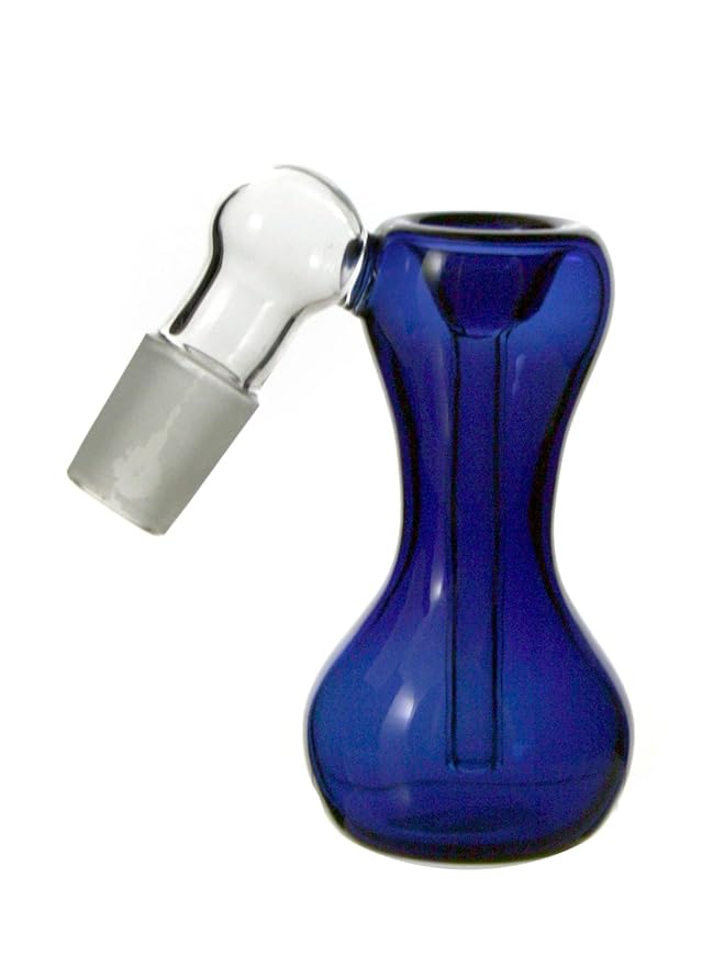 Glasbong-Vorkühler / Aschefänger-Köpfchen aus buntem Glas, Tropfenform - blau - 18,8 mm - head&nature Bong-Kollektion