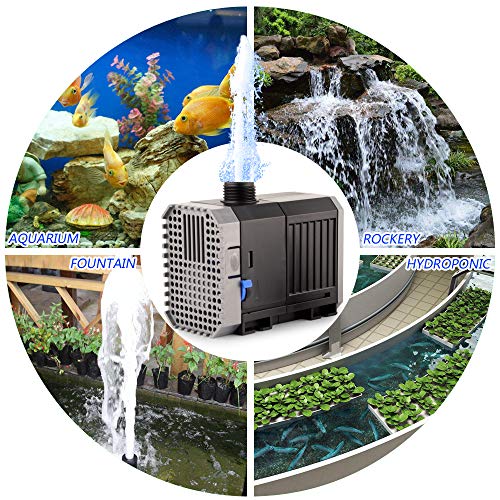 YCTECH 25W 400GPH Submersible Pump for Aquarium, Fish Tank, Pond, Fountains, Statuary, Hydroponics, Aquaponics
