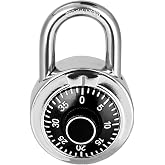 HZSY Combination Padlock 1 Pack, Black Dial with Preset 3-Digit Code | 2 in. Wide Combination Lock, Each with a Different Preset Code. Hardened Steel Shackle. for Gym Locker, School &amp; Toolbox