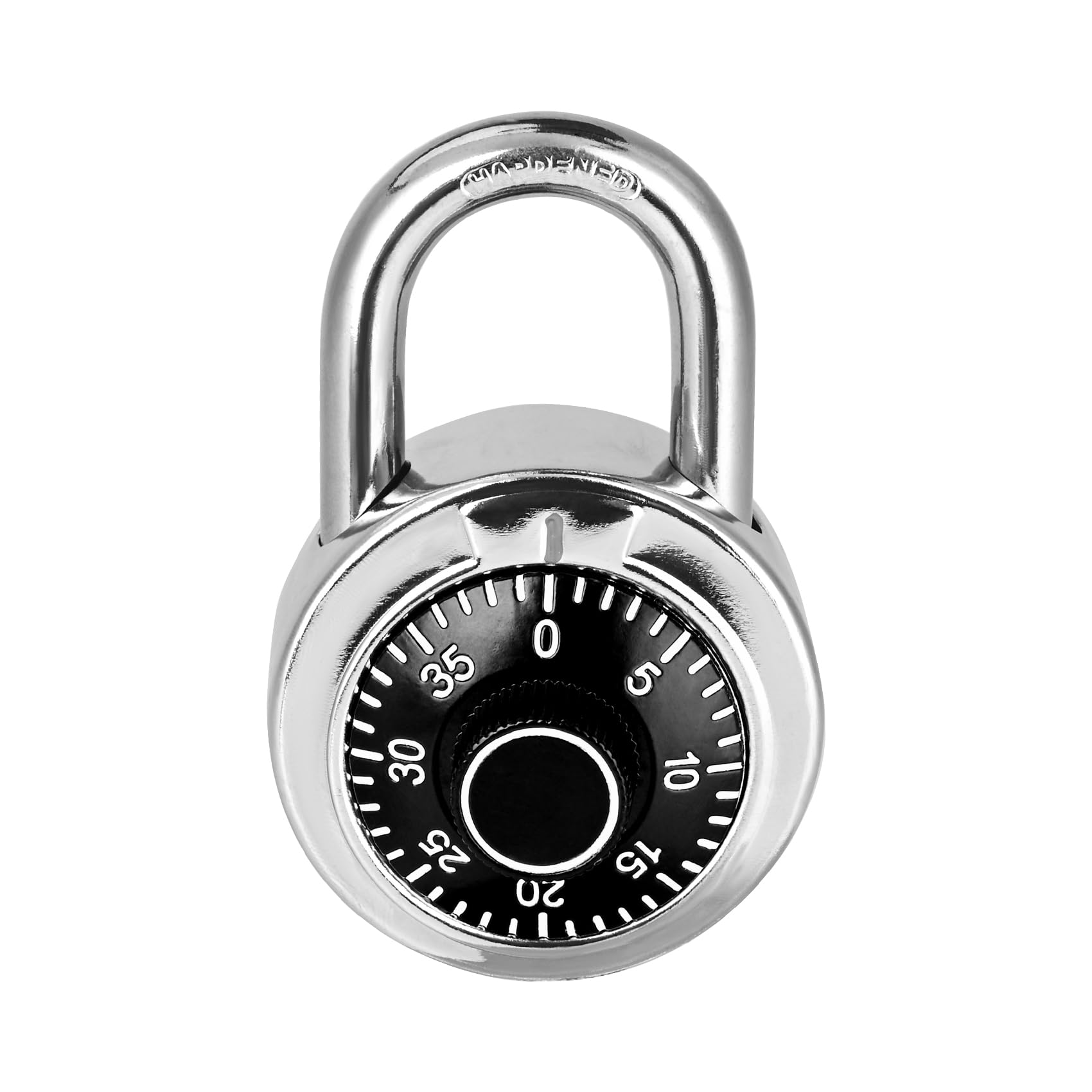 Photo 1 of HZSY Combination Padlock 1 Pack, Fixed Dial Combination Padlock with Different Combinations, 2 in. Wide. Black Turntable, Lock for Gym & Locker, School, Toolbox, and More