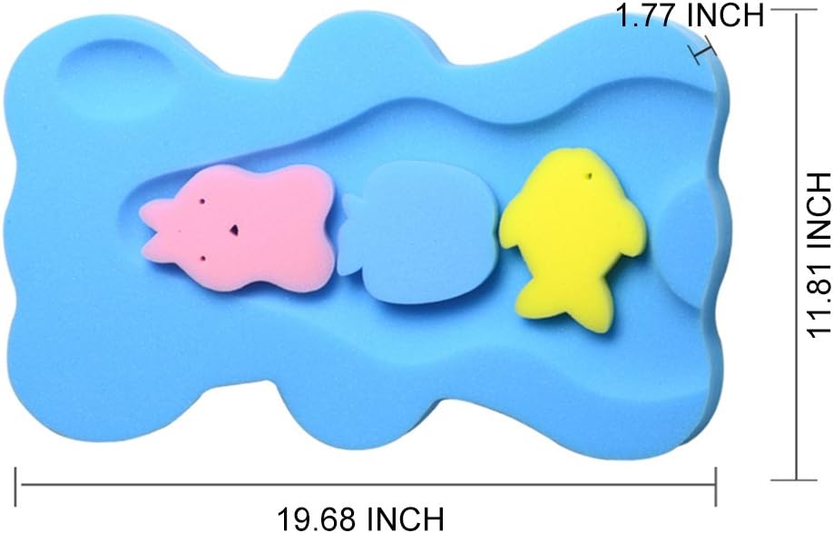 UNAOIWN Baby Bath Sponge Infant Cushion Comfy Anti Bacterial and Skid Proof Bathing Mat (Pink) - Image 4