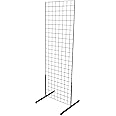SSWBasics 2' x 6' Grid Wall Standing Fixture - Black - Durable Display Rack for Art Displays, Outdoor Festivals, Flea Markets, Craft Shows, Home and Office Use - Easy Assembly Required