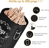 Vicloon Premium Peg Bag Black Large with Drawcord and Hook view 3