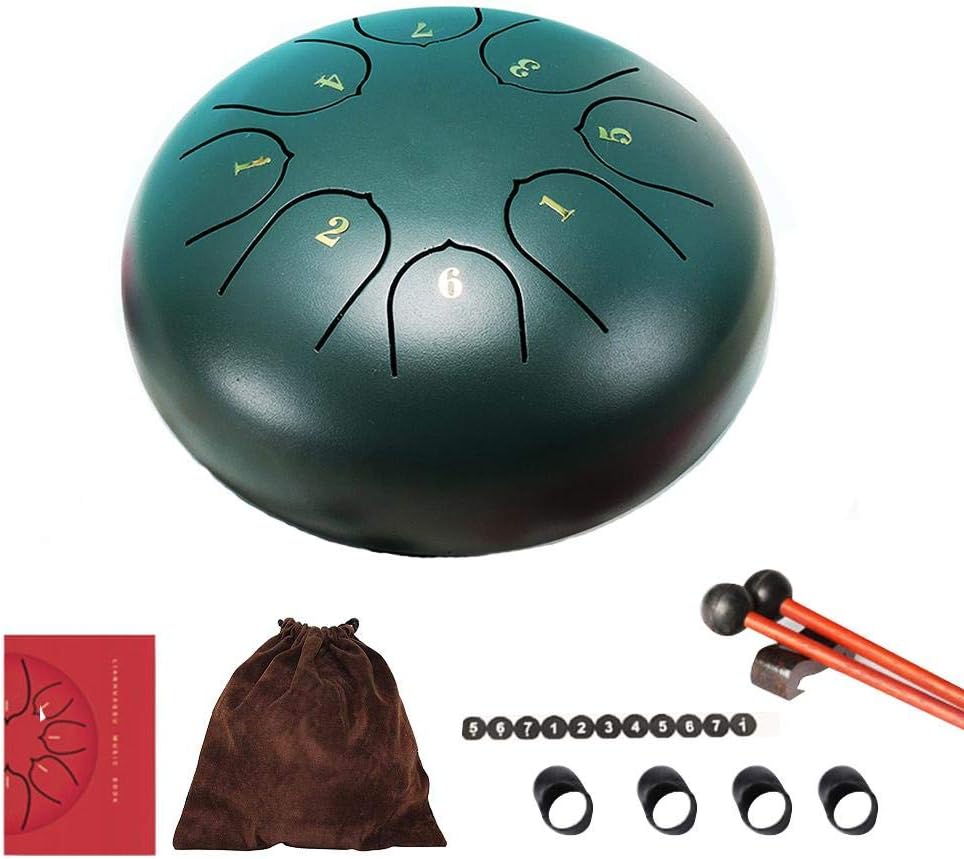 Afto mket Pan Drum, Steel Tongue Drum, Hand Drum Yoga Meditation Relax 8 Notes 6 Inches