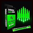 Emergency Glow Sticks with 12 Hours Duration, Individually Wrapped Industrial Grade Glowsticks for Survival Gear, Camping Lights, Power Outages and Military Use