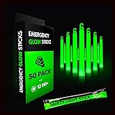 Emergency Glow Sticks with 12 Hours Duration, Individually Wrapped Industrial Grade Glowsticks for Survival Gear, Camping Lights, Power Outages and Military Use
