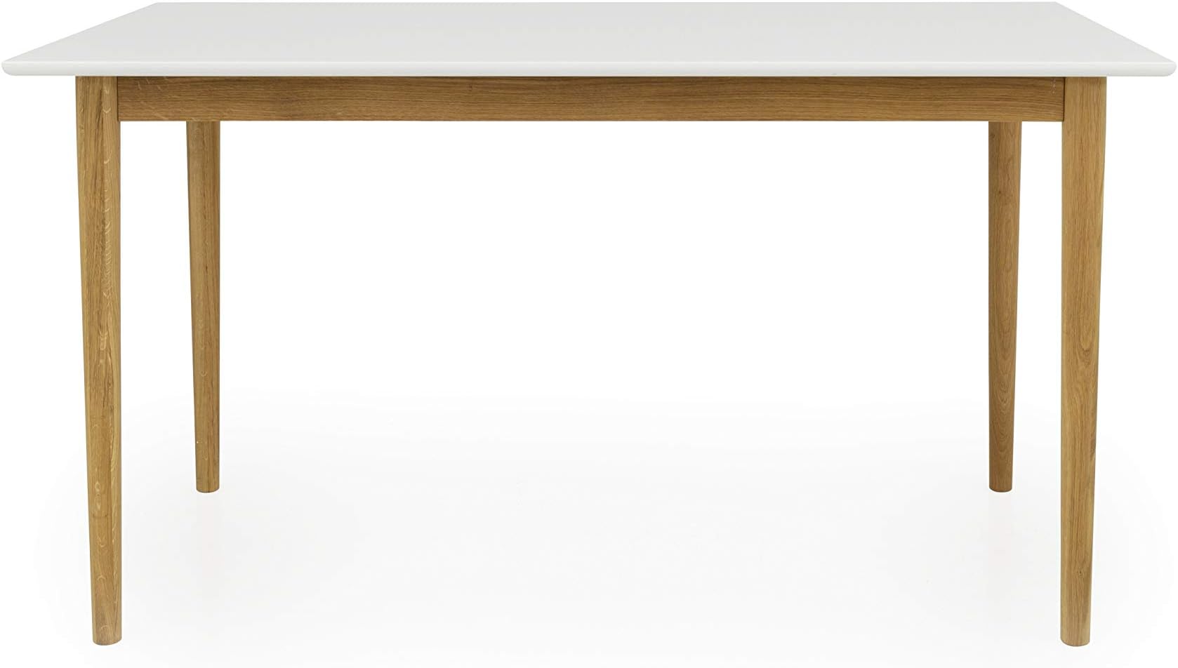 Tenzo 4780-005 Svea Designer Rectangular Dining-Table 140 x 80 cm, White/Oak, top Lacquered MDF. Legs Made of Solid Oiled, 75 x 140 x 80 cm (HxWxD)
