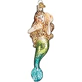 Old World Christmas Mermaid Glass Blown Ornament for Christmas Tree, Handcrafted Holiday Decoration, Fantasy Collection