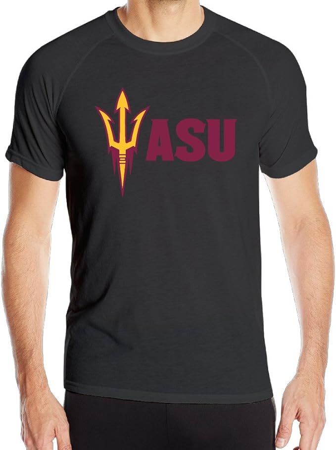 Men's Arizona State University ASU Logo Sports Vintage TShirts Black