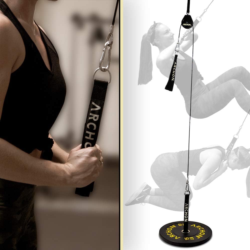 ARCHON Fitness Single Pulley Cable Station | Cable Machine | Pulley System | LAT Pull | Triceps Rope | Biceps Curl | Home Gym Equipment | Workout Accessories | Cable Machine Attachments