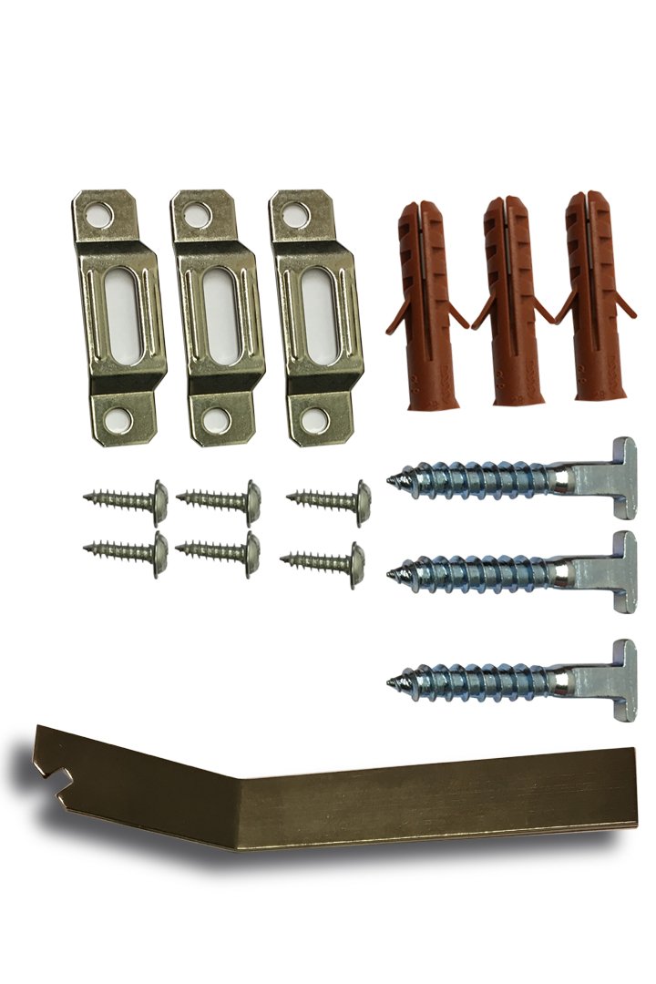 5 Packs of Anti-Theft Security Picture Hooks/Hangers Kit with Spanner. Security hardware system for locking framed pictures to the wall. For wooden & polymer picture frames.