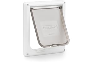 PetSafe Interior 2-Way Locking Cat Door - Allows Convenient Movement Between Rooms & Minimizes Scratching - Tinted Durable Plastic Privacy Door for Feeder & Litter Box