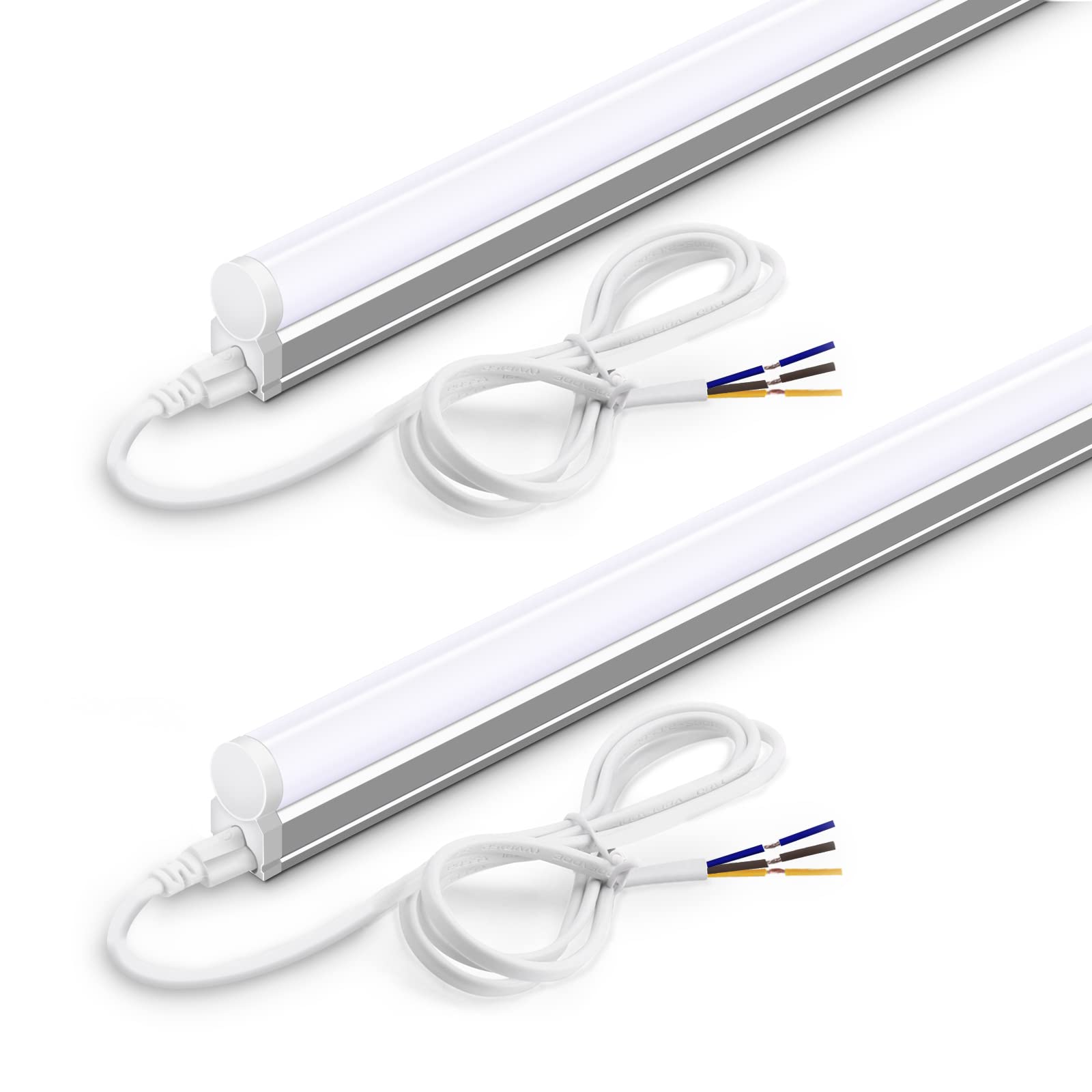 Barrina Led Batten Light 2ft 60cm, T5 Led Tube Lights, 1100lm 10W 6500K Super Bright White LED Garage Workshop Lighting, Wall and Ceiling Batten Lights 2 Packs