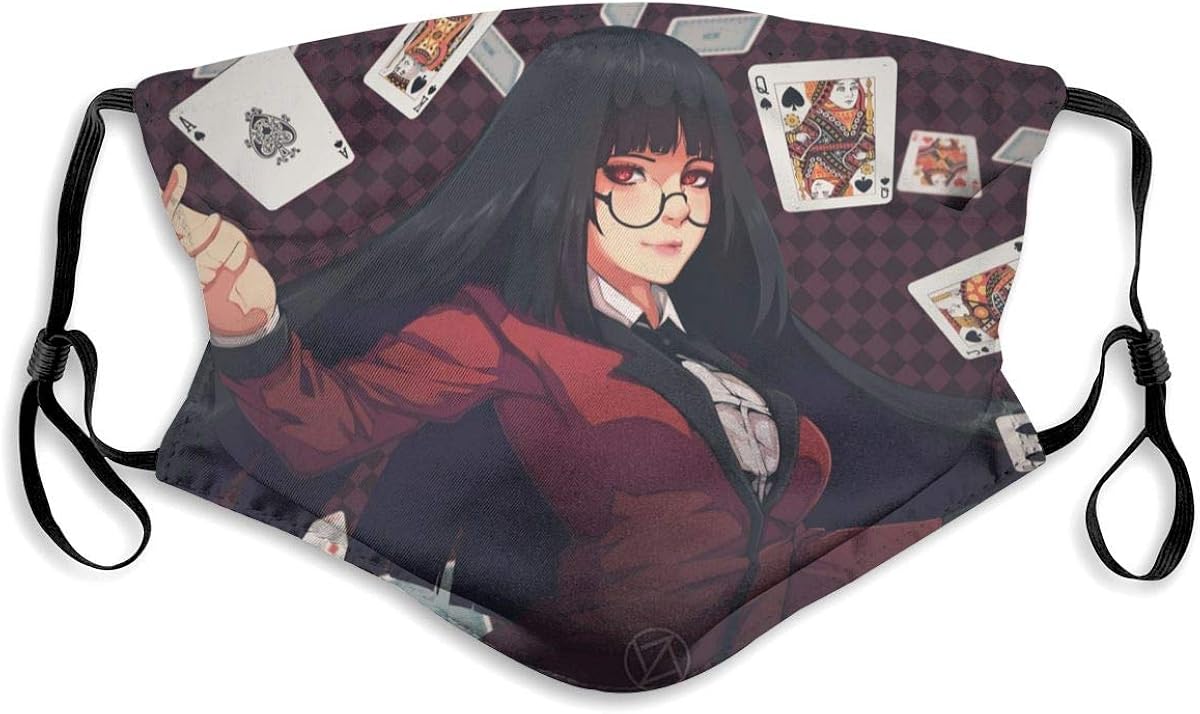 Kakegurui Yumeko Jabami Men's Women's Dust Face Mask Reusable and