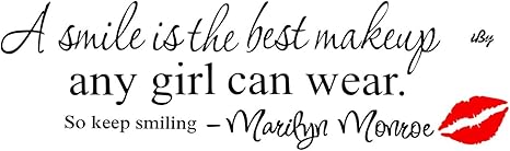 Amazon Iby アイバイ ウォールステッカー マリリンモンロー 名言 A Smile Is The Best Makeup Any Girl Can Wear シール ペーパー リビング 寝室 子供 部屋 英字 北欧 オードリー ヘプバーン 日本語説明書付 ウォールステッカー オンライン通販