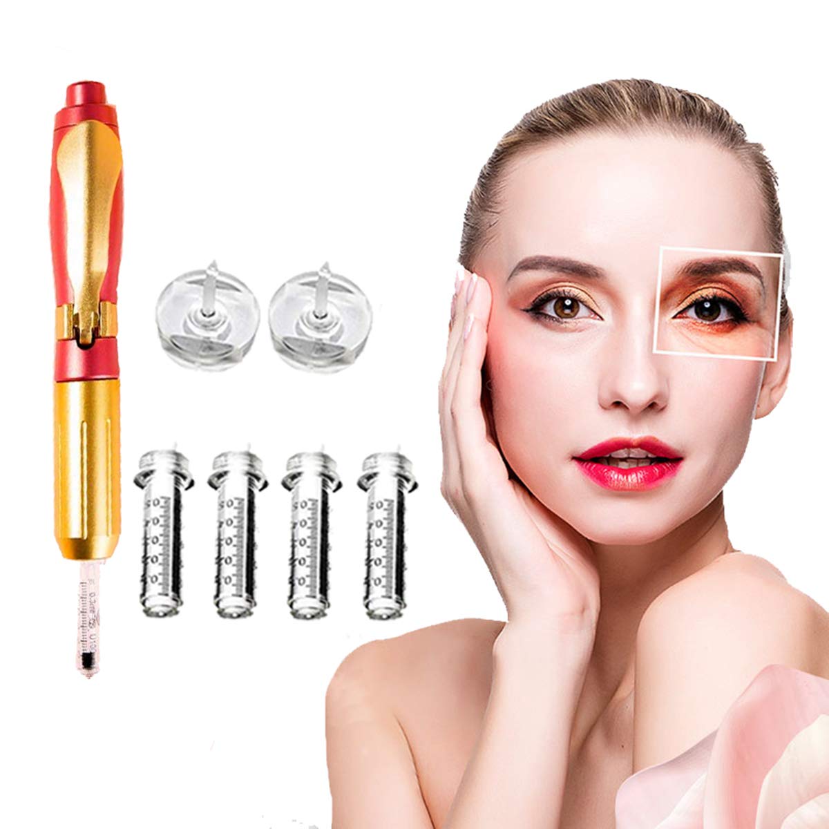 Hyaluron Pen,0.5ML Hyaluron Injection Pen,Non Invasive Wrinkle Water Syringe Injection Atomizer,Help