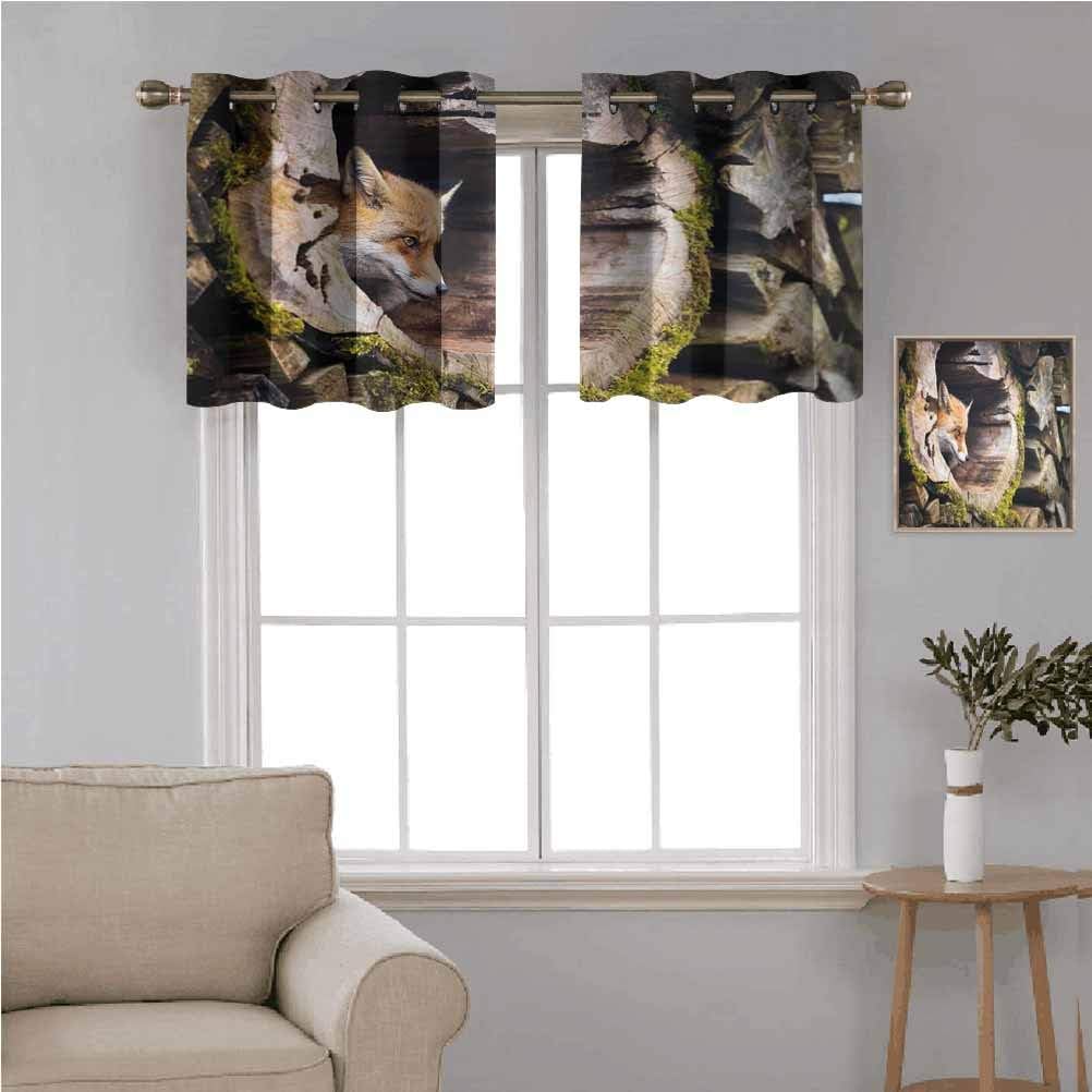 Amazon.com: Animal Decor 2 pcs 52x24" Blackout Curtains,True Fox Vulpes