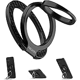 Nillkin Magsafe Phone Ring Holder Magnetic Grip Stand, Double Sided Magnets Kickstand, Upgraded Carbon Fiber Finger Holder, Accessories Compatible with iPhone 17 16 15 14 13 12 Pro Max Google Pixel 10