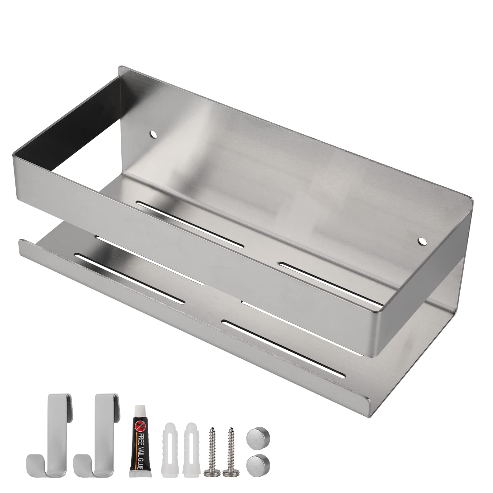 EXLECO Hanging Shower Shelf Stainless Steel Silver