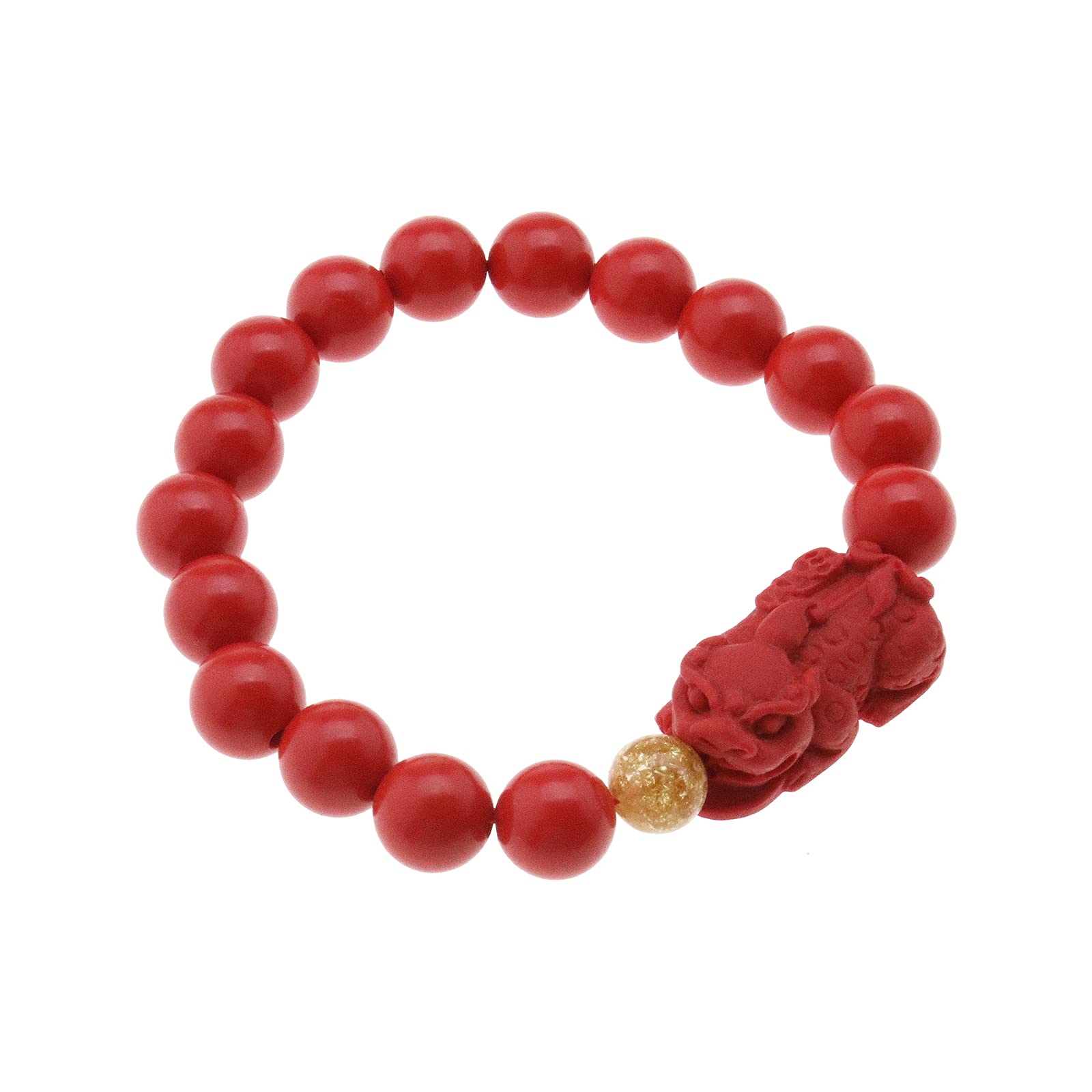 Be In Your Mind 2pcs Feng Shui Red Cinnabar Bracelet Pixiu Bracelet Attract Lucky Wealthy Elasticity Taliman Gift for Men and Women