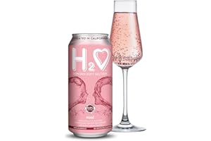 H2❤ H2o (Complex Flavor) R1– California Rose Non Alcoholic Wine Infused Refreshment, 0.0% Alcohol, Jam-packed with flavor plus Hydrating Minerals (Larger 1.5x size Sparkling Rose, Pack of 1-12 Fl oz)