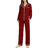XINJU Womens Muslin Pajama Set 100% Cotton Double Gauze Linen Like Breathable Soft Button Up Loungewear Sleepwear PJ Set