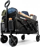MoverX 70L Festival Trolley on Wheels Folding Wagon Portable Camping Cart Black