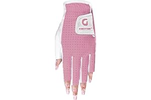AIGEVTURE Womens Fingerless Golf Gloves Ladies Half Finger Golf Gloves Breathable Yoga Mesh for Fashion-Conscious Golfers