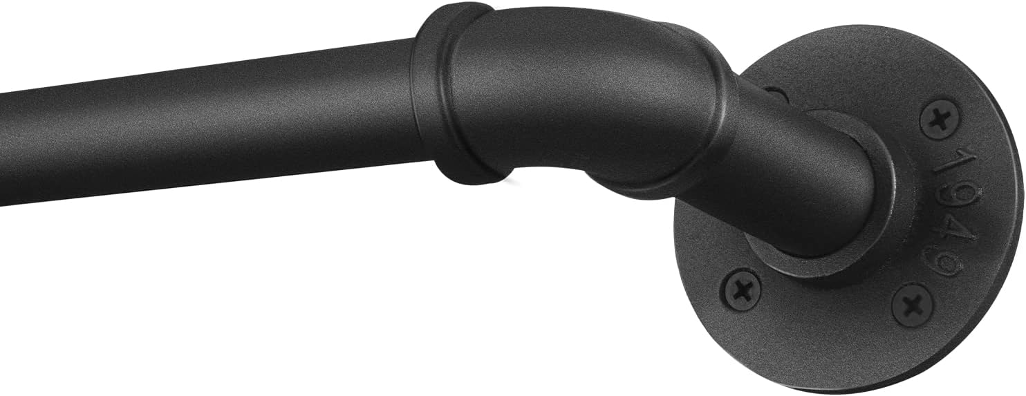 Window Treatment Hardware - Curtain Rods for Windows 66 to 120, Outdoor Curtain Rod, Industrial Curtain Rods, Black Curtain Rods, Ceiling Curtain Rods, 1 Inch Curtain Rods, Adjustable Curtain Rods