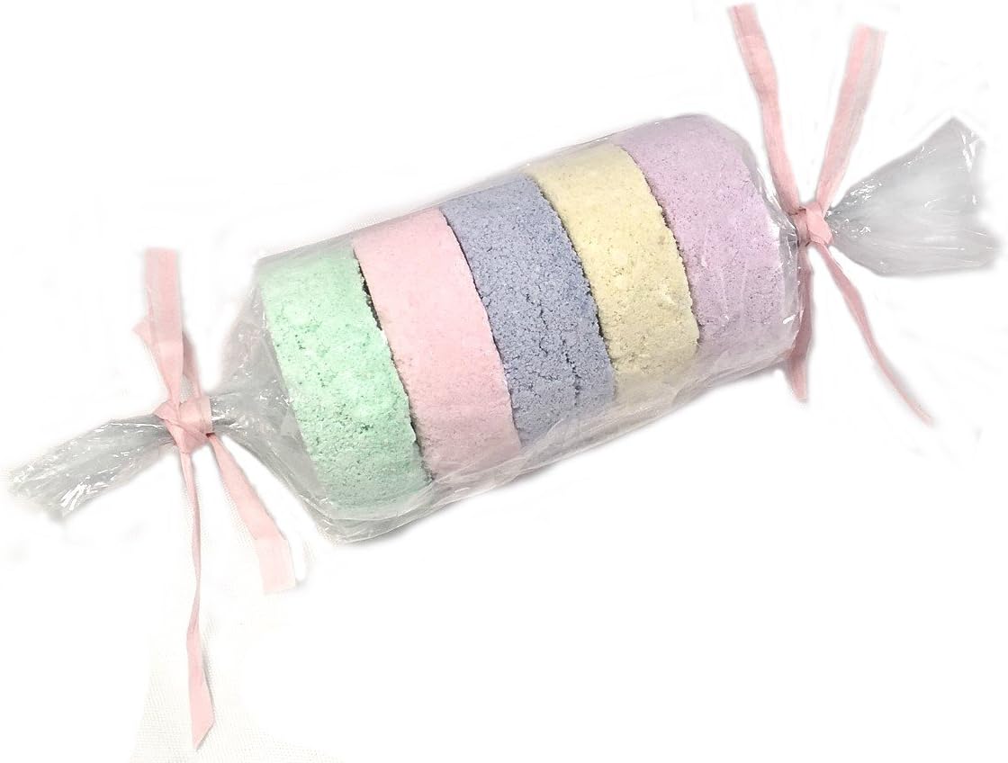 Sweet Tart Bubble Gum Scented Bath Fizzies (Bath Bombs) Wrapped and in a White Gift Box