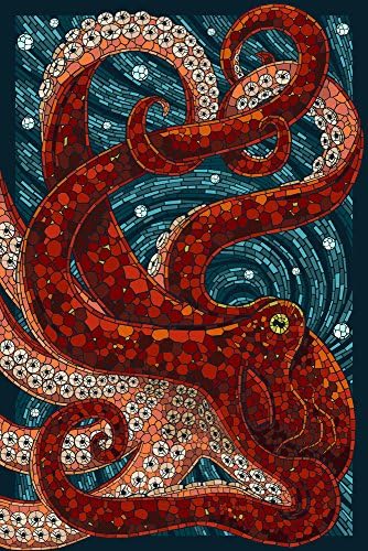 Lantern Press 9x12 Inch Art Print Wall D√©cor, Octopus, Paper Mosaic