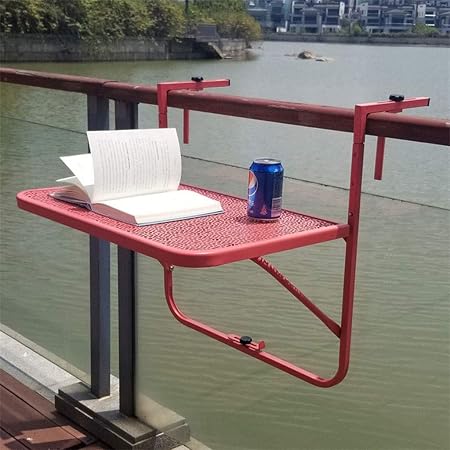 Amazon Com Wenjun Wall Mounted Balcony Hanging Table Outdoor Foldable And Adjustable Garden Table As A Dining Table Side Table Or Bar Top Color Pink Size 6040cm Garden Outdoor