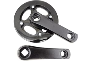 Zxpjkyu Crankset with Square Taper, Black, High Strength, Easy to Install, Spare Part, Crank Arm Set for Children's Bicycles