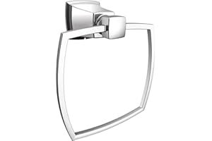 Moen FAUCETS Y3286CH Boardwalk Chrome Towel Ring, Nickel